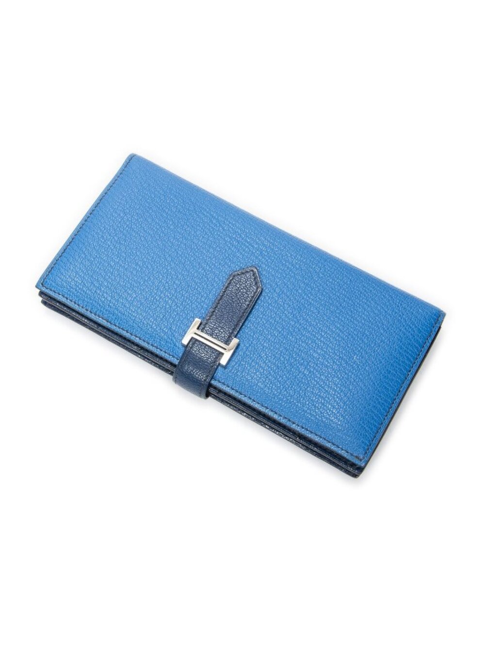 Hermes Bearn Souffle Wallet Blue Izumi le Chevre My Sole Leather